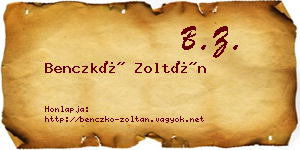 Benczkó Zoltán névjegykártya