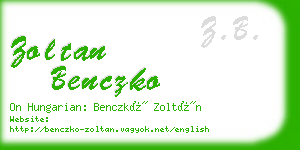 zoltan benczko business card